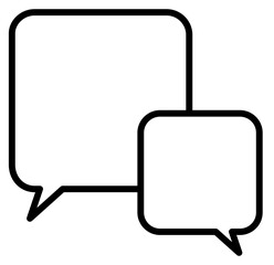 2人が話しているような重なるかわいい吹き出し角丸長方形