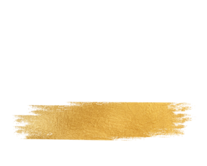 Golden brush stroke isolated on transparent background