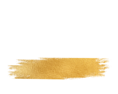 Golden brush stroke isolated on transparent background