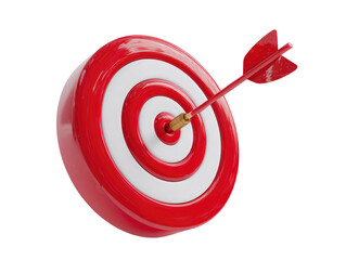 Red target with arrow hitting the bullseye