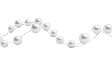 A wavy line of white pearls