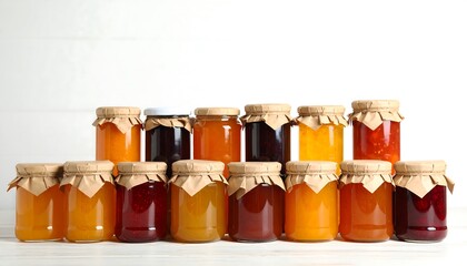 Assorted Jam Jars with Homemade Paper Lids