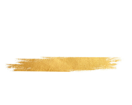  Gold stroke of metallic paint brush