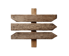 Rustic wooden directional sign