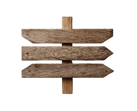 Rustic wooden directional sign