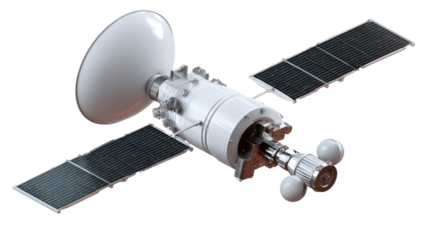 Orbital Sentinel: An awe-inspiring image of a cutting-edge satellite, poised amidst the vast expanse of space, embodying the spirit of scientific advancement and innovation.