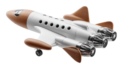Whimsical Aerospace Marvel: An artistically crafted, vintage-style spacecraft, its elegant design and intricate details capture the imagination of exploration and adventure.