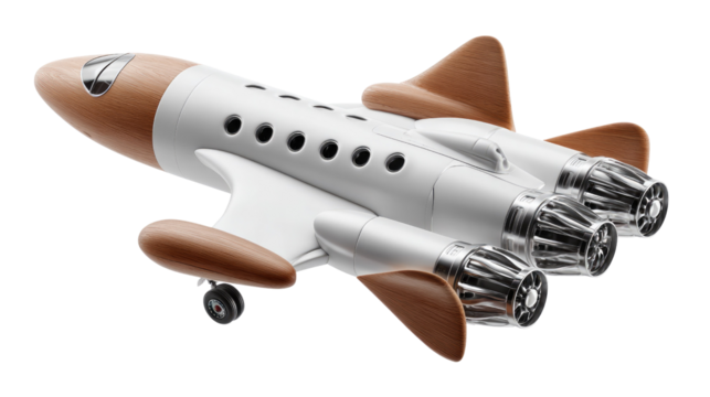 Whimsical Aerospace Marvel: An artistically crafted, vintage-style spacecraft, its elegant design and intricate details capture the imagination of exploration and adventure.