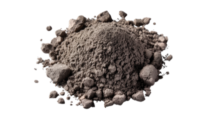 A Pile of Soil: A close-up view reveals a detailed assortment of a pile of soil, demonstrating the texture of each individual grain in their natural state. 