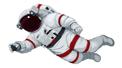 Astronaut in Space: A dynamic illustration of an astronaut in a pristine spacesuit, engaged in the boundless beauty of space. Capturing a sense of adventure and exploration.
