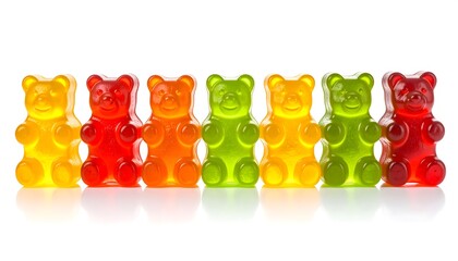 Colorful Gummies on White Background