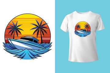 Nautical theme vector graphic, for t-shirt prints and other uses.