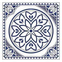 Ornamental round lace floral mandala pattern with vintage arabic style