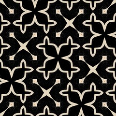 A seamless black and white pattern featuring delicate flowers, butterflies, and elegant ribbon elements, perfect for gift decoration or wallpaper design