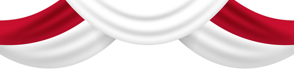 Red and White Indonesia Flag Curtain Illustration