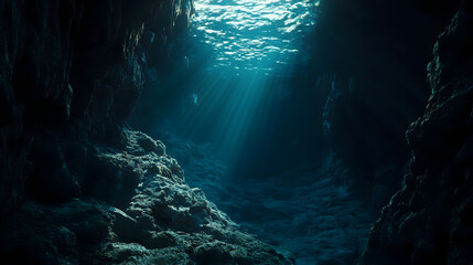 Obraz premium underwater scene in the cave