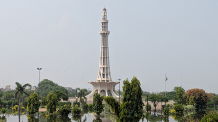 Minar-e-Pakistan, an iconic national monument located in Lahore, Pakistan.