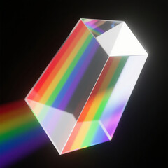 Ai generate A simple and clean physics illustration of light refraction through a triangular glass prism