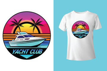 Yacht Club French's Riviera slogan design for t-shirt print, for graphic t-shirt or sweatshirt hoodie, poster, sticker, background, and other uses.