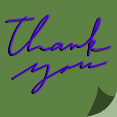 hand drawn ink pen blue green thank you note