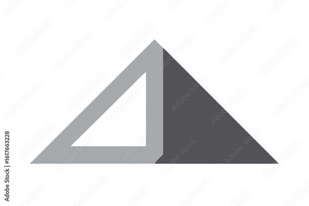 Poster geometric abstract triangle shape with shadow and negative space