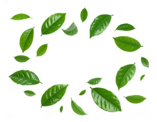 green leaves isolated on white