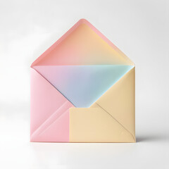 pastel envelope on white background ,pastel letter