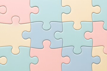 Fototapeta premium Pastel Puzzle Shapes with Soft Shadows