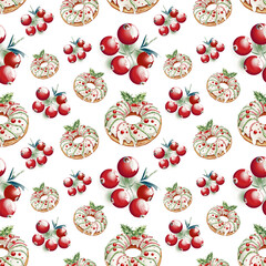 Holiday Candies and Red Berries Vector Design