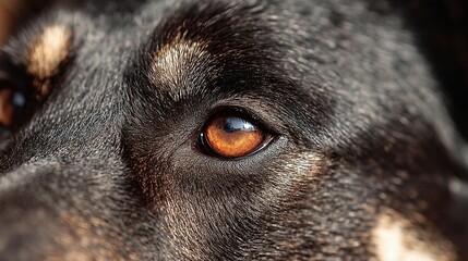 Dog eye closeup portrait