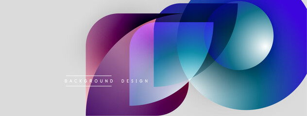 Abstract flowing shapes, vibrant colors, modern design. Gradient layers create dynamic visual effect. Minimalist composition, clean aesthetic.