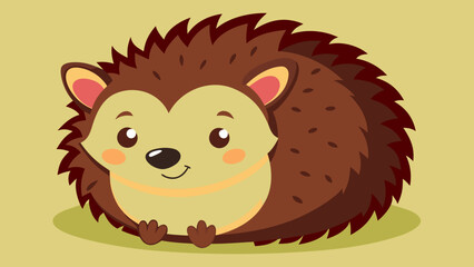 Obraz premium Cute cartoon hedgehog illustration with a friendly face