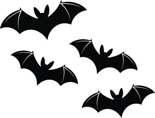 Naklejka premium A black bat with a white background that says bats