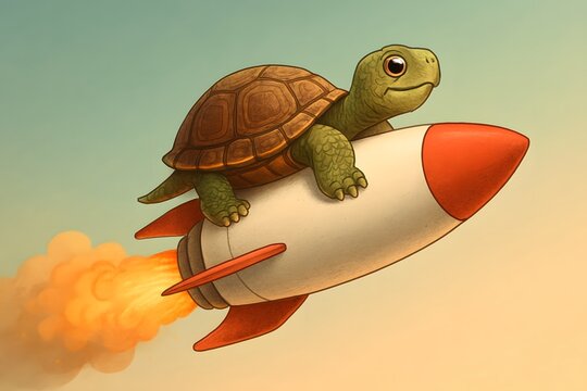 Turtle on a Rocket Adventure