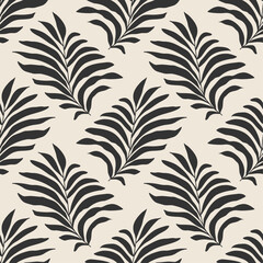 Trendy minimalist seamless botanical pattern with abstract creative hand drawn composition