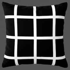 Modern Black and White Checkered Throw Pillow