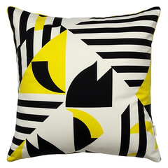 Bold Geometric Throw Pillow with Yellow and Black Design