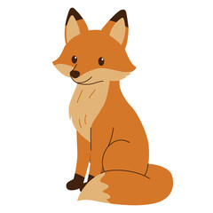 座っているキツネのイラスト