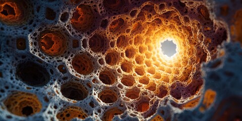 Microscopic View of Cellular Structures and Bubble Formation