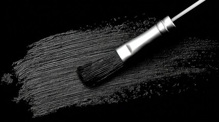 Paintbrush and black powder texture