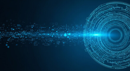 Abstract Digital Technology and Data Flow
