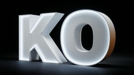 White illuminated letters k o