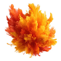 Abstract explosion of orange and yellow paint