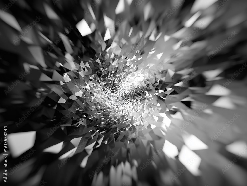 Fototapete dynamic abstract vortex of crystalline structures creating a stunning visual effect, perfect for des