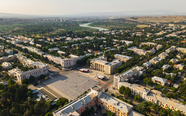 Aerial view of Rustavi city center