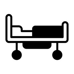 Hospital Bed Semi Solid Vector Icon