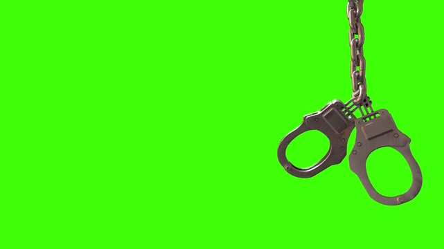 Handcuff Hang Animation in Green Screen