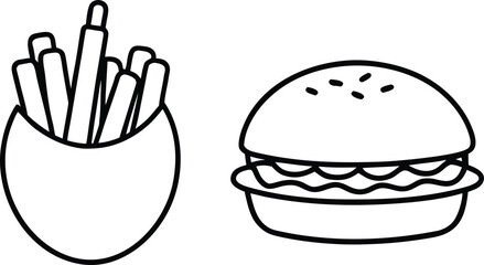 french food vector illustration