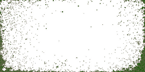 Green grunge soccer field with paint splatter and a lone black ball © Ashraful