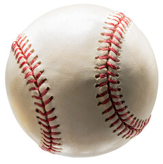Baseball ball floating in the air isolated on a white background, Baseball ball on White Background With clipping path PNG File.
